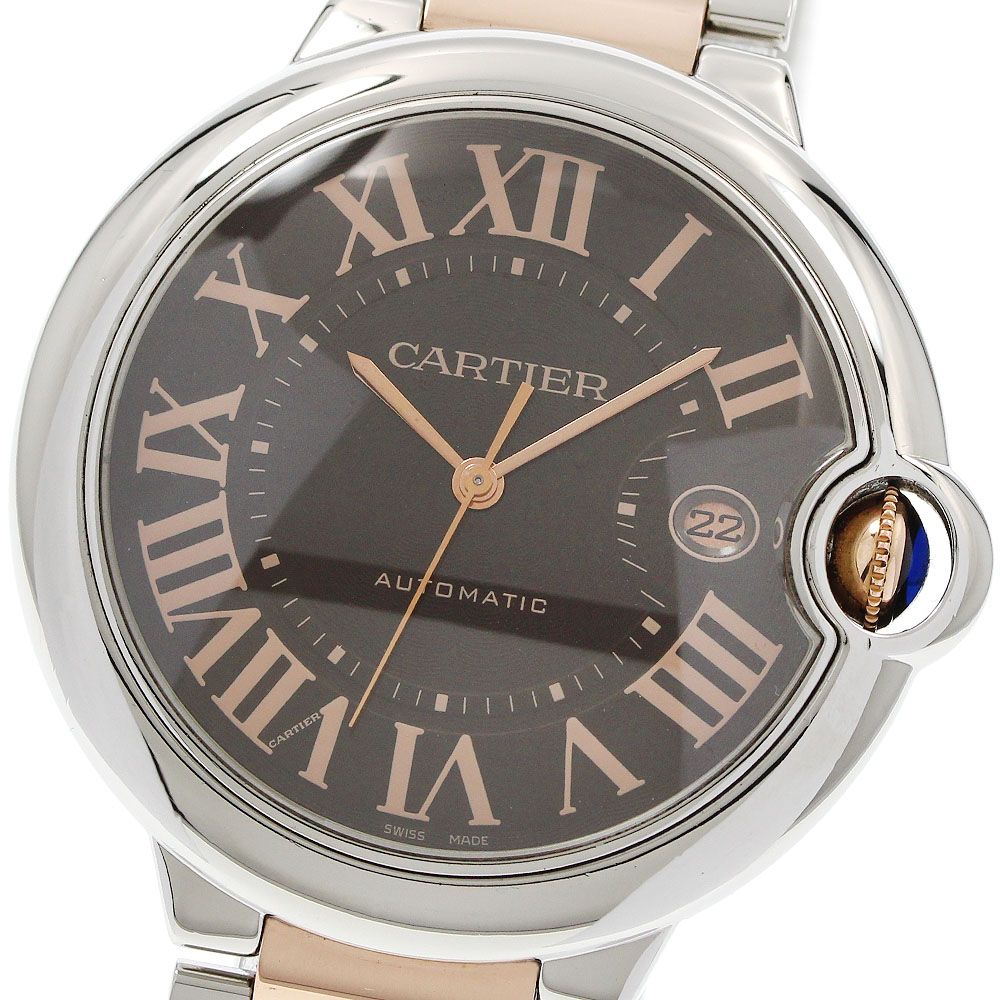 カルティエ CARTIER W6920032 バロンブルーLM デイト コンビ 自動巻き メンズ 良品 _956621