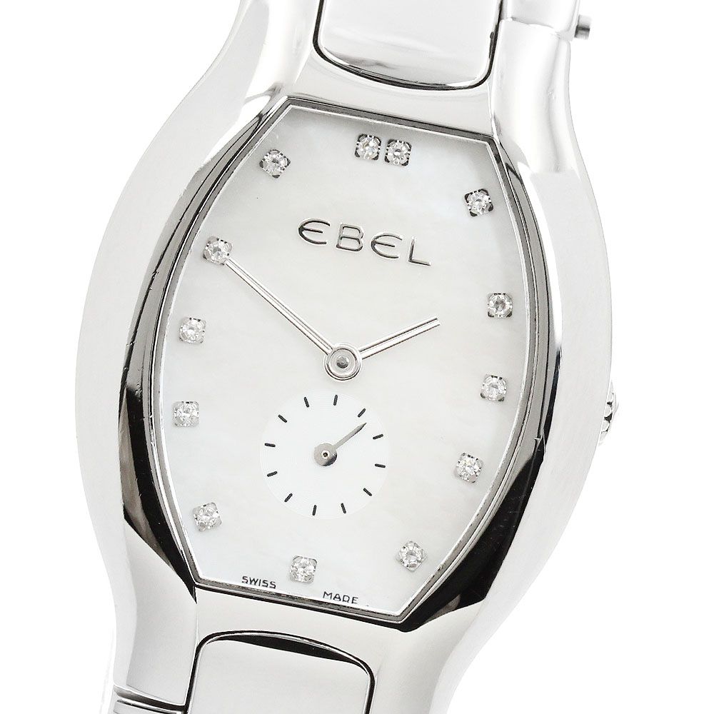 エベル EBEL E9014G31 ベルーガ トノー 13Pダイヤ スモールセコンド クォーツ レディース _957029