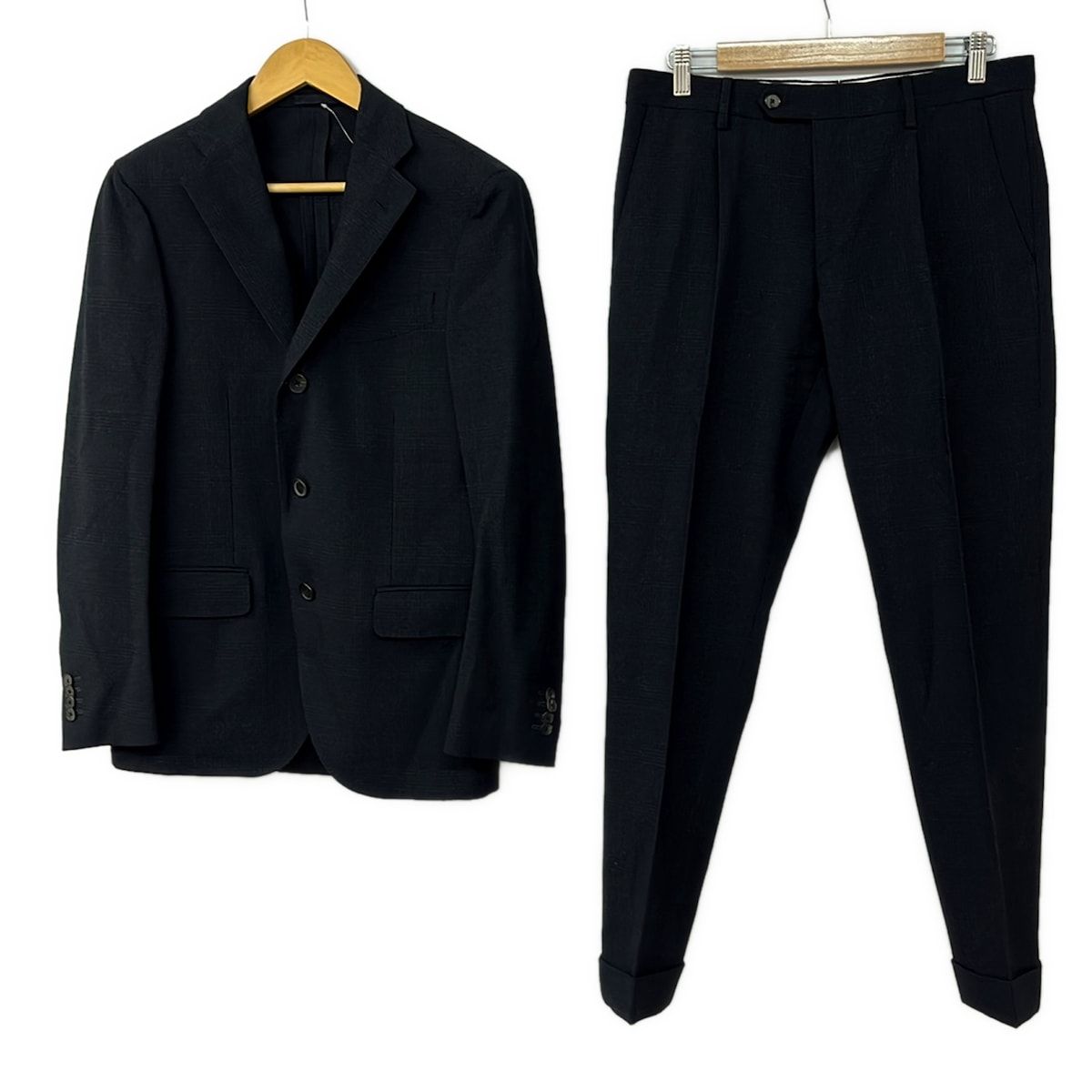 lardini(ラルディーニ) シングルスーツ メンズ - ダークネイビー チェック柄