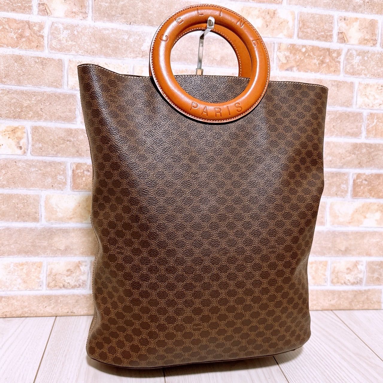 (美品) CELINE(セリーヌ)トートバッグ　PVC マカダム柄 サークルロゴ