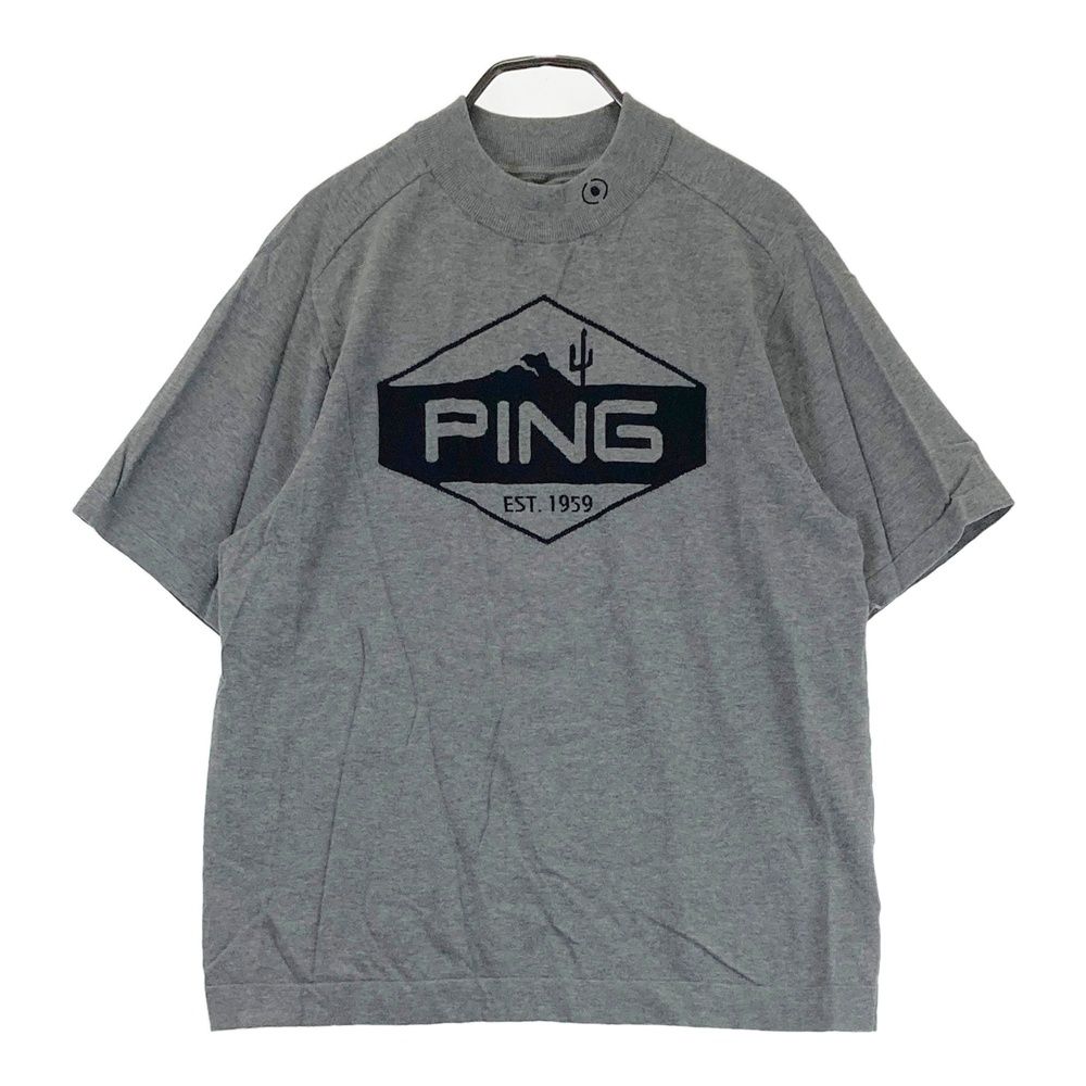 サイズ：M PING ピン 半袖ニットシャツ グレー系 [240101683669] ゴルフウェア メンズ ストスト