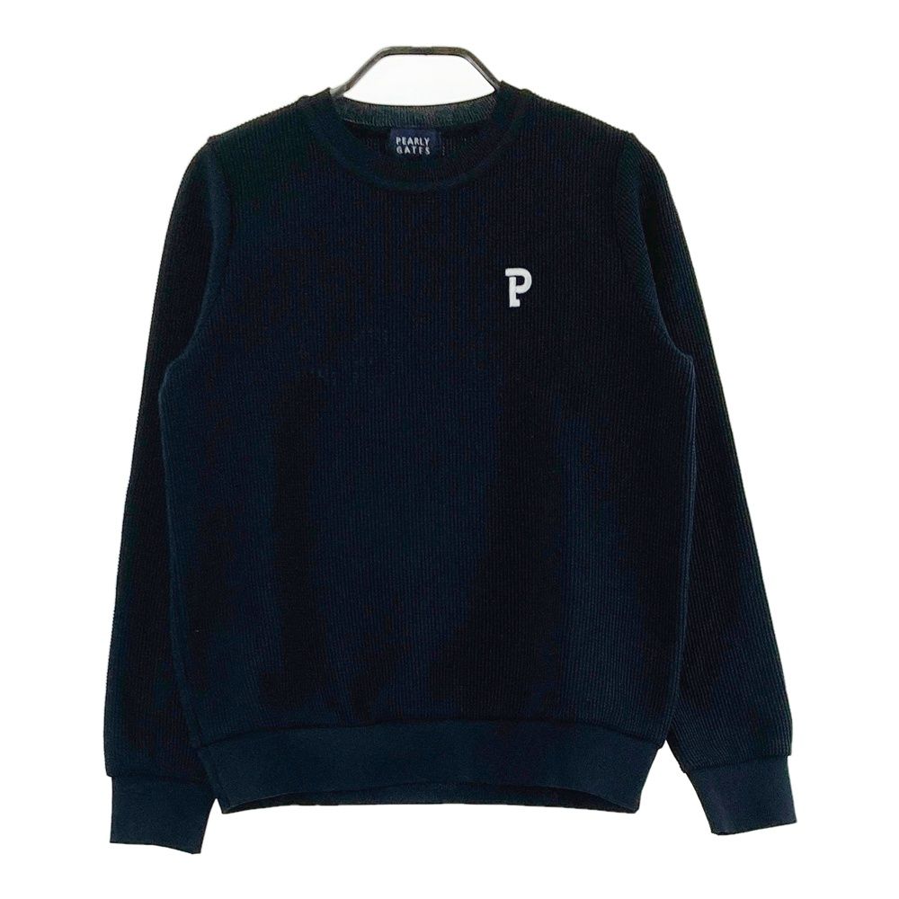 サイズ：0 PEARLY GATES パーリーゲイツ バックロゴニットセーター ネイビー系 [240101685420] ゴルフウェア レディース ストスト