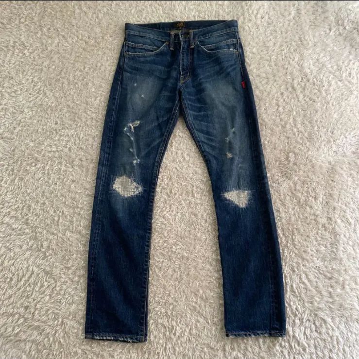 美品！WTAPS　ダブルタップス BLUES VERY SKINNY TRASH デニムパンツ　ダメージ加工　サイズM
