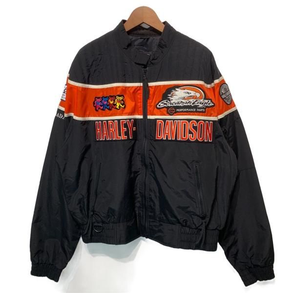 【中古】　HARLEY-DAVIDSON　ナイロンジャンパー　ブルゾン　アウター　ブランドロゴ　オーバーサイズ　USA製　アメカジ　古着　/1584 16,606円