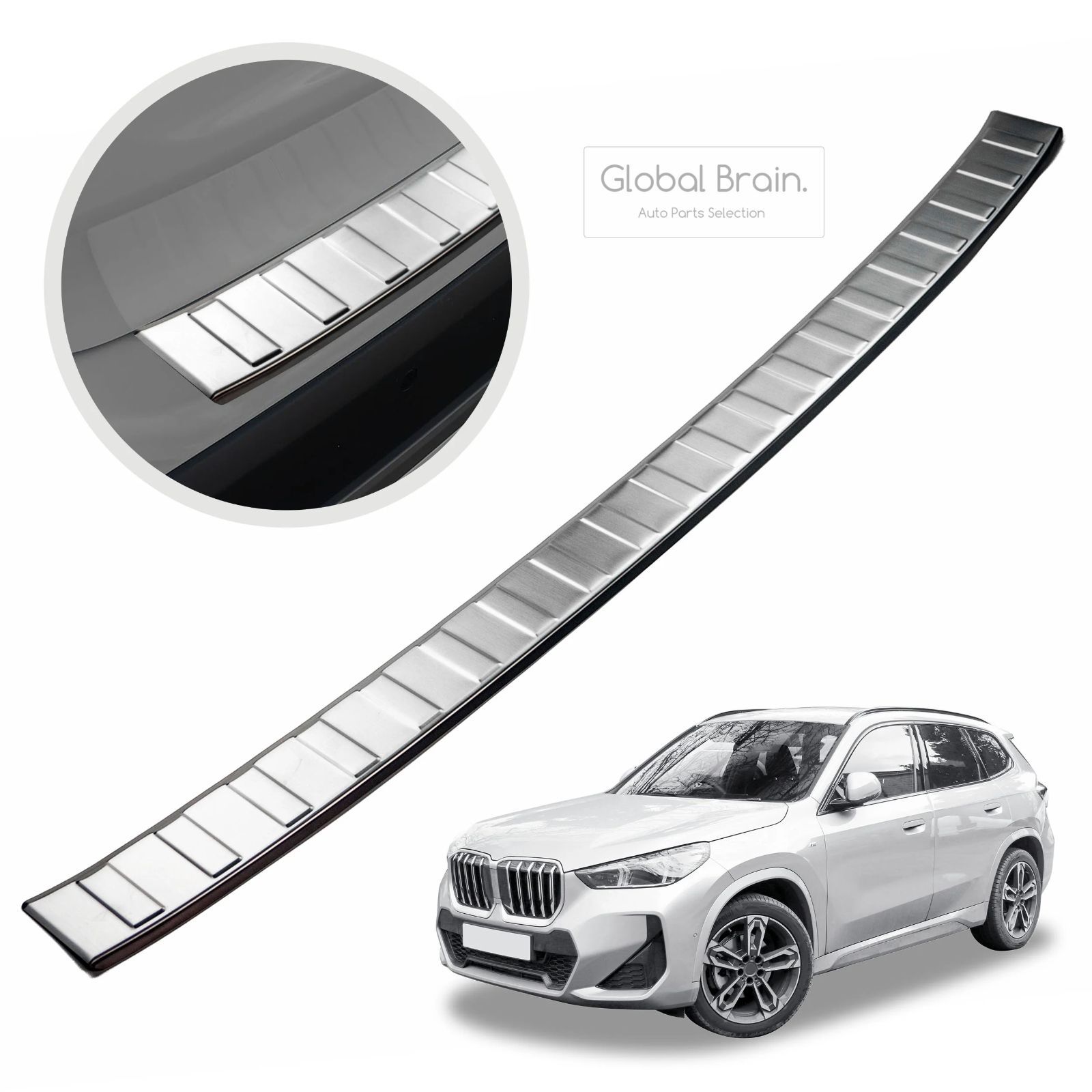 BMW X1 U11 リア バンパー プロテクター ガード ブラッシュドシルバー