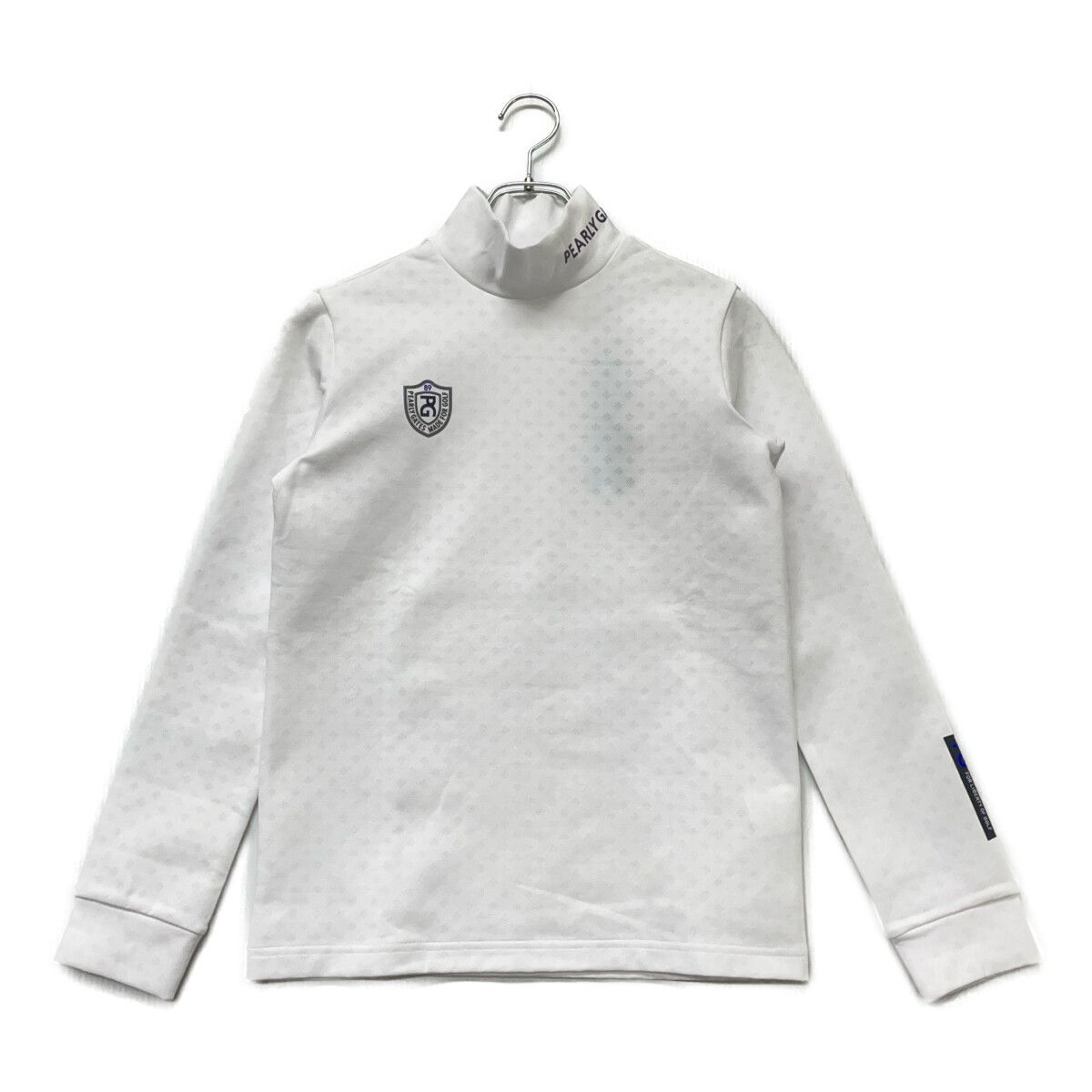 未使用品 レディース パーリーゲイツ PEARLY GATES インナー 1(M) 白 ホワイト 軽量 総柄 モックネック