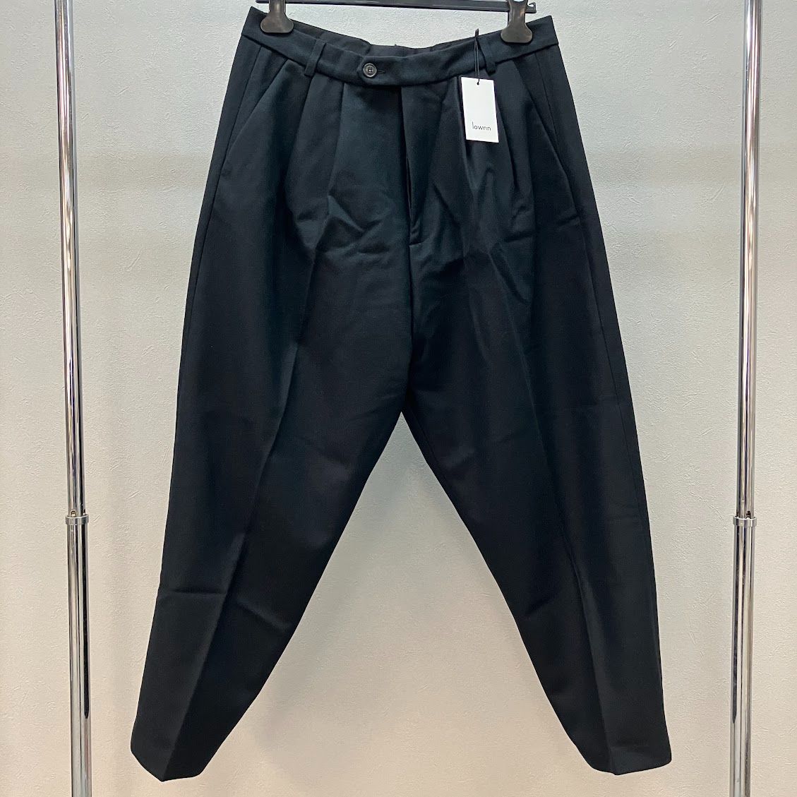 ローン lownn ワイドパンツ スラックス 52 バージンウール ブラック サイズ 約 XL 相当
