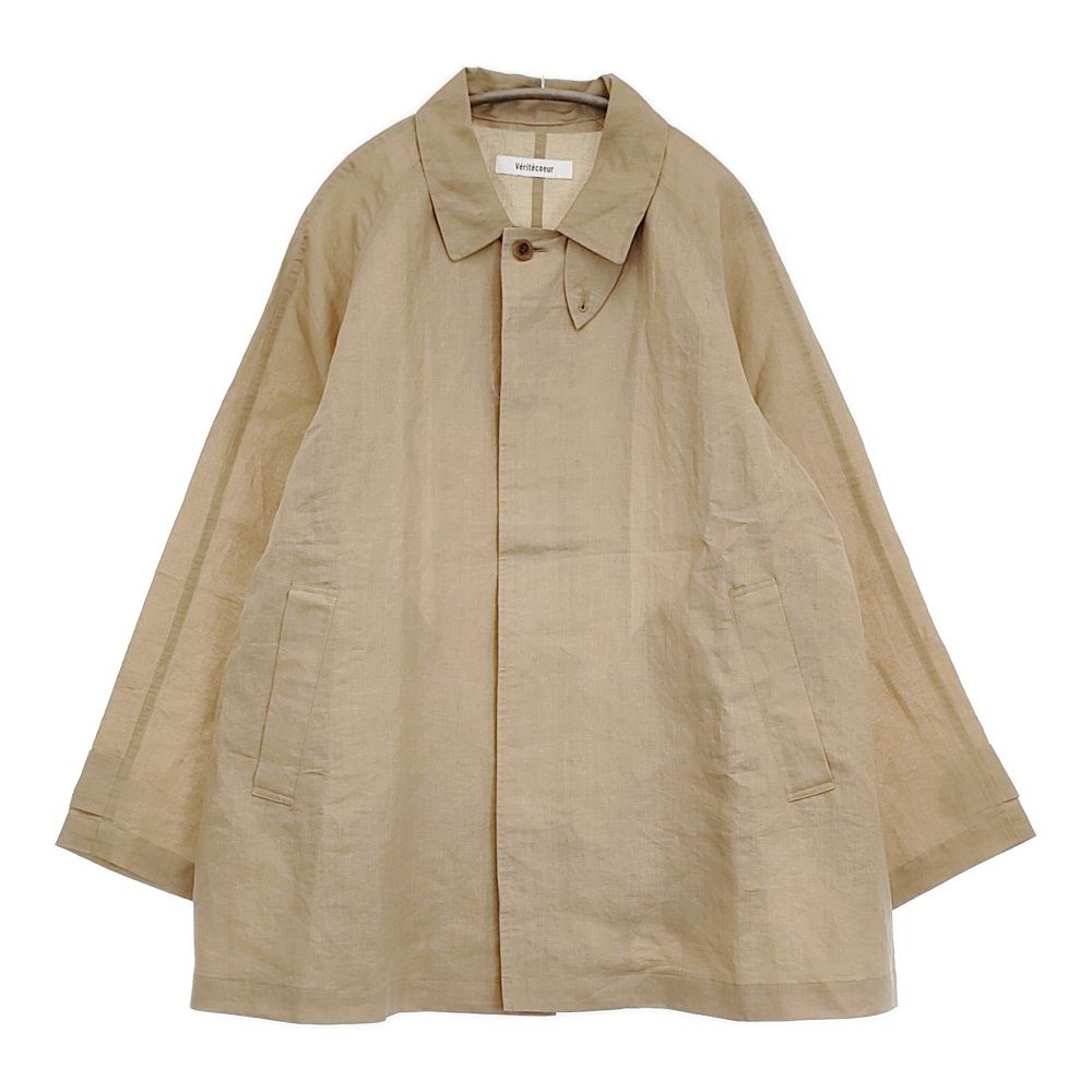 veritecoeur ユニセックス比翼コート short 定価52800円 VC-2718U リネンコットン コート 25SS ベージュ ユニセックス ヴェリテクール【中古】6-0428M♪