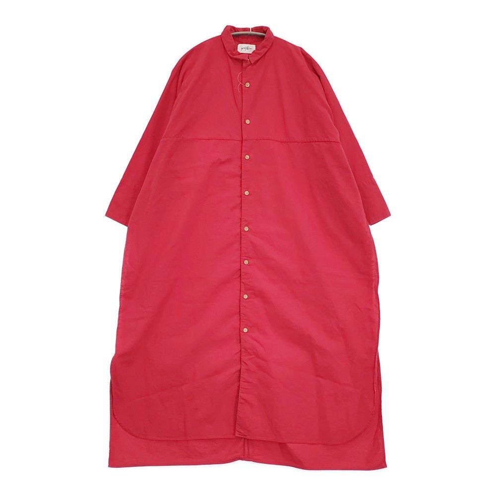 quitan 未使用品 ロングシャツ 557-2250002 サイドスリット ドルマンスリーブ ワンピース 長袖シャツ レッド レディース キタン【中古】6-0428M♪