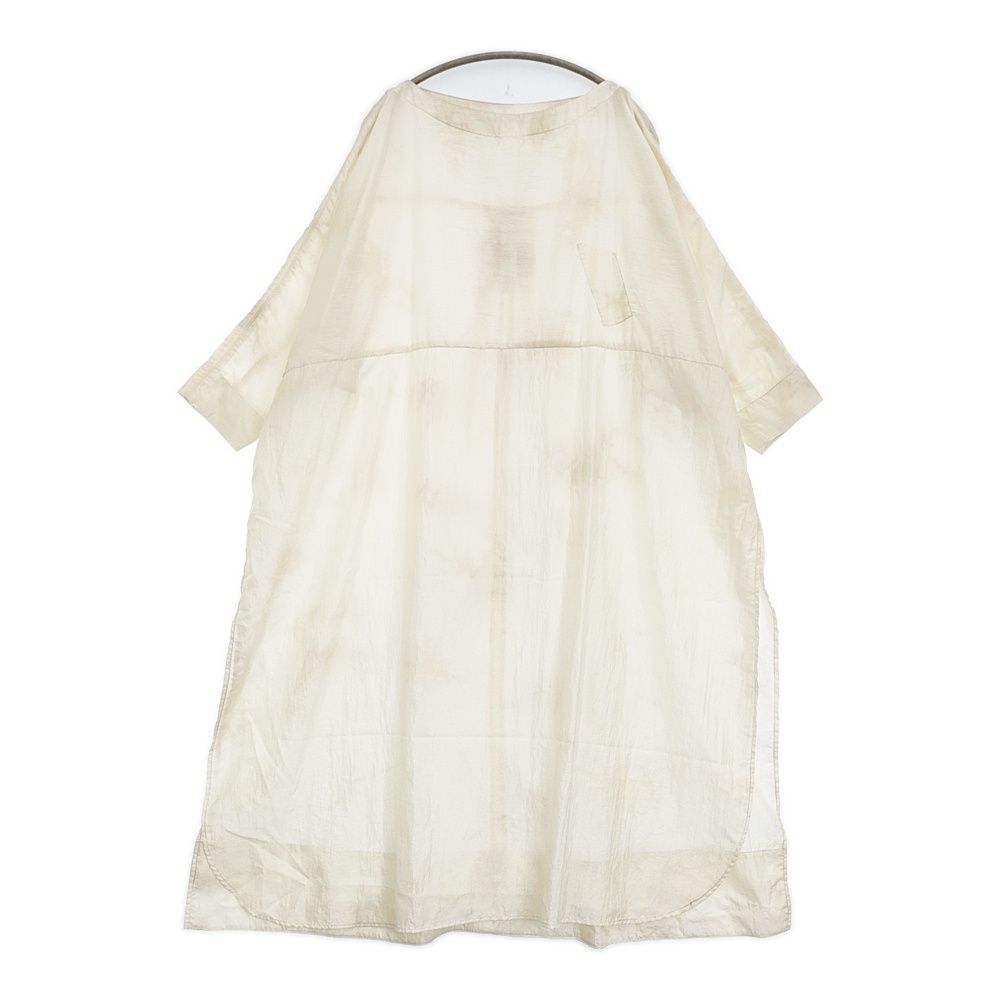 quitan Ao Dai LONG PO SHIRT ロングシャツ サイドスリット ドルマンスリーブ ワンピース 長袖シャツ 24SS ベージュ レディース キタン【中古】6-0428M♪