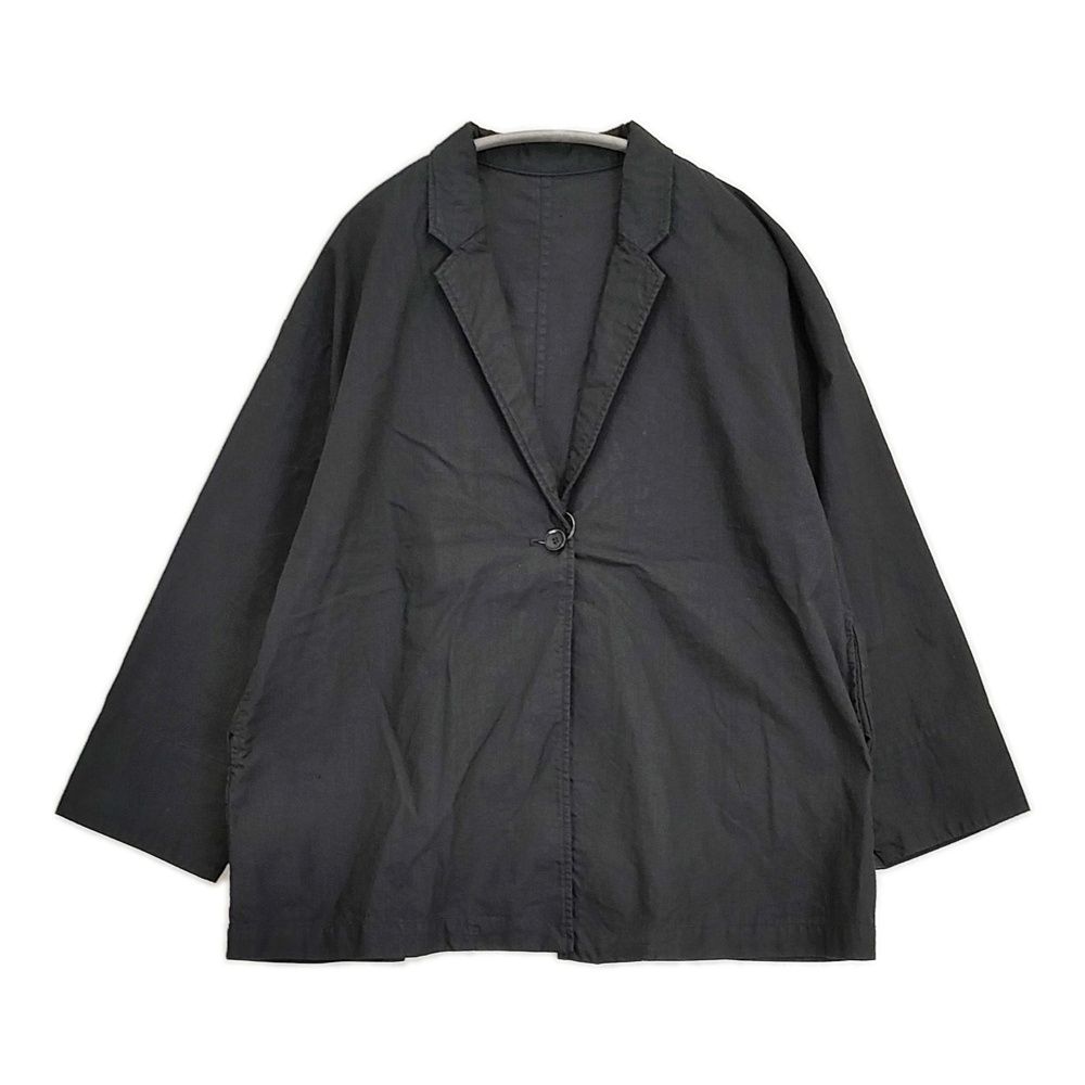 nest Robe リネンコットン 定価33000円 00125-1101 テーラードジャケット 25SS ブラック レディース ネストローブ【中古】6-0428M♪