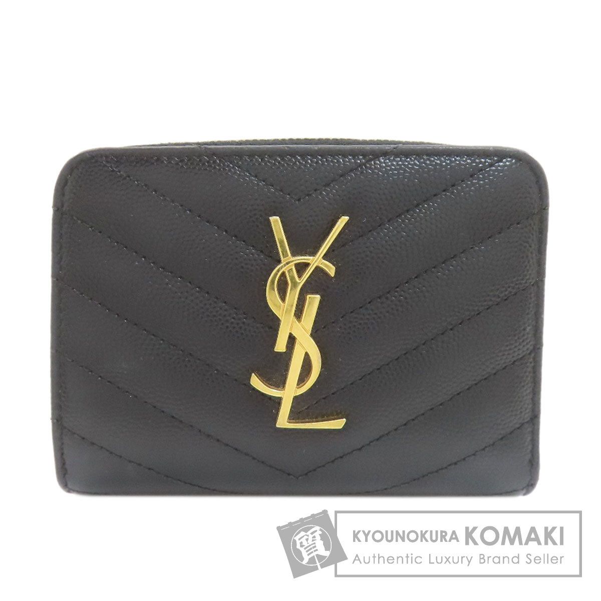 YVES SAINT LAURENT イヴ・サンローラン カサンドラ ステッチ 二つ折り財布（小銭入れあり） レザー レディース [中古] 32,175円