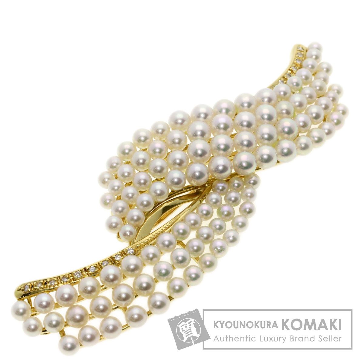 SELECT JEWELRY セレクトジュエリー ベビーパール 真珠 ダイヤモンド ブローチ K18YG レディース [中古]