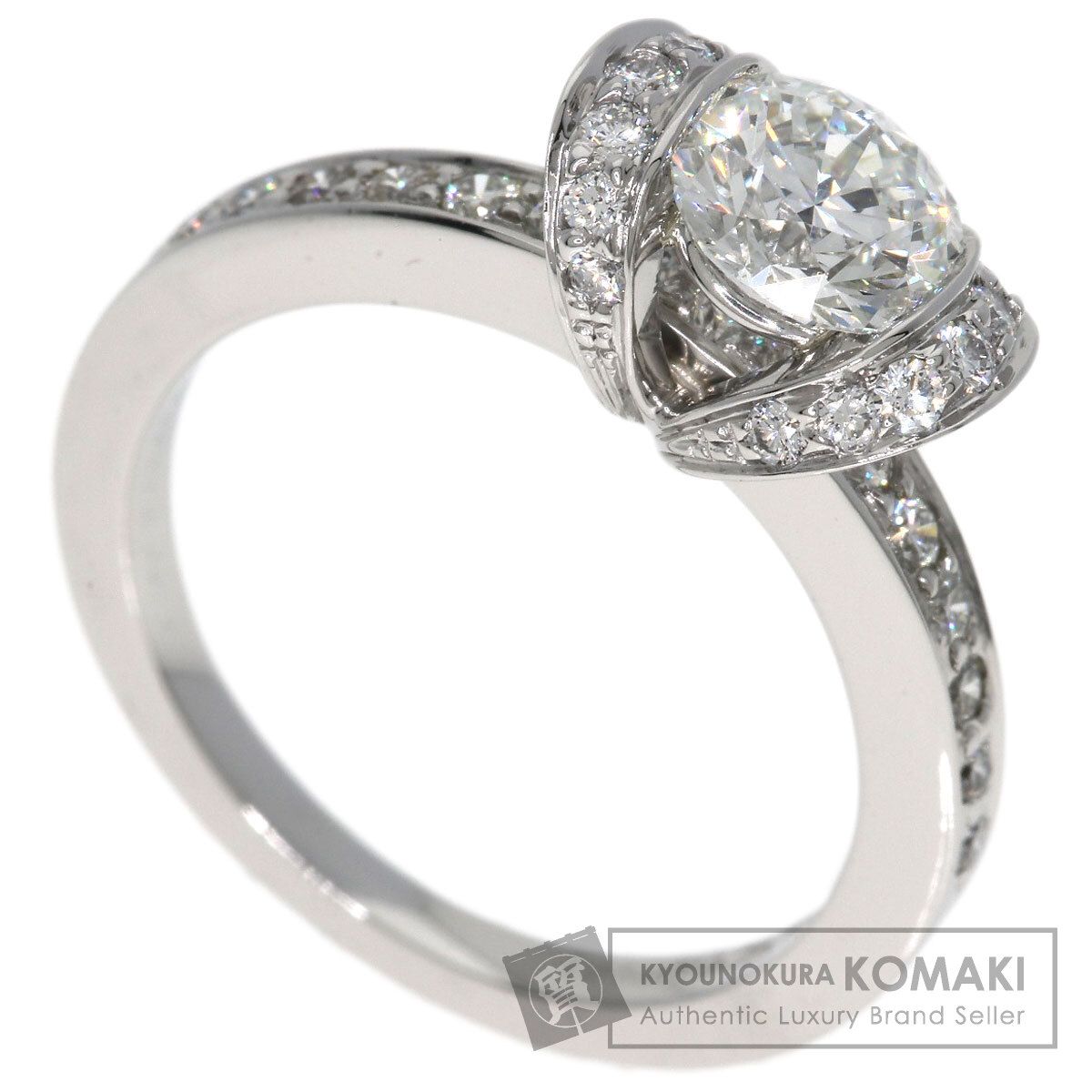 TIFFANY&Co. ティファニー リボン ダイヤモンド リング・指輪 PT950 レディース [中古]