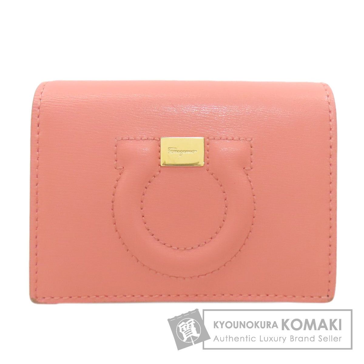 Salvatore Ferragamo サルヴァトーレフェラガモ ガンチーニ金具モチーフ 二つ折り財布（小銭入れあり） レザー レディース [中古]