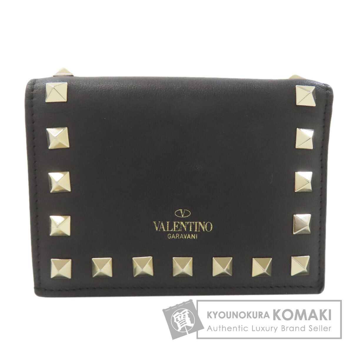 VALENTINO バレンティノ ロックスタッズ 二つ折り財布（小銭入れあり） レザー レディース [中古]