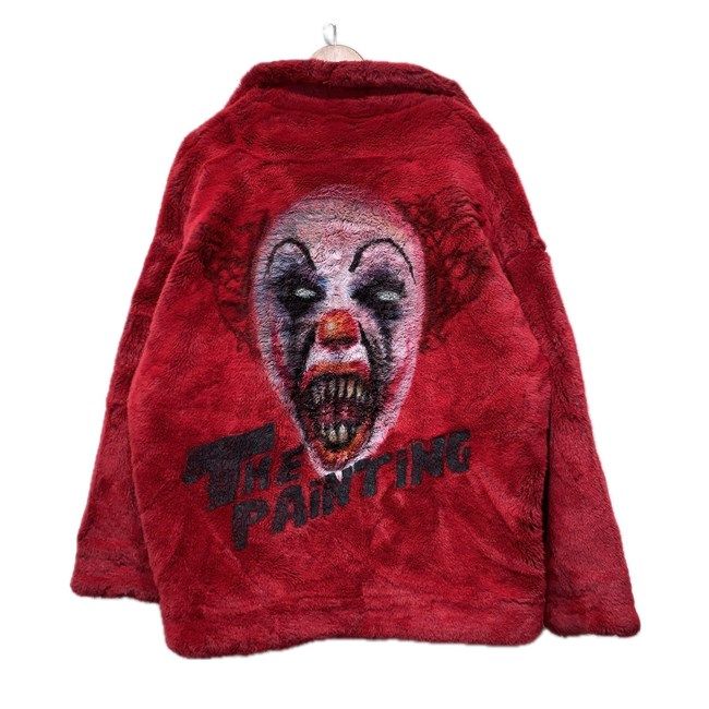 【中古】 doublet ファージャケット アウター ハンドペイント HAND-PAINTED FUR JACKET 蛍光 ピエロ ボタンレス フロントポケット 日本製 ドメスティック 古着 /1156