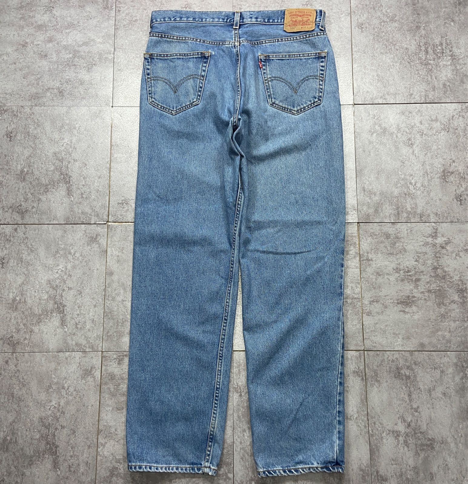 メンズ 00s リーバイス550 リラックス フィット デニムパンツ ブルーw34L32