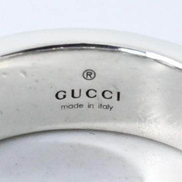 研磨済】GUCCI ゴルメット チェーン リング 22号 ブラック 指輪 Ag925