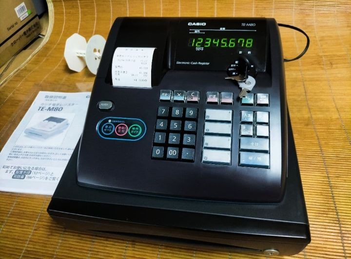 カシオレジスター TE-M80 中古品 人気機種感熱紙 送料無料 056001