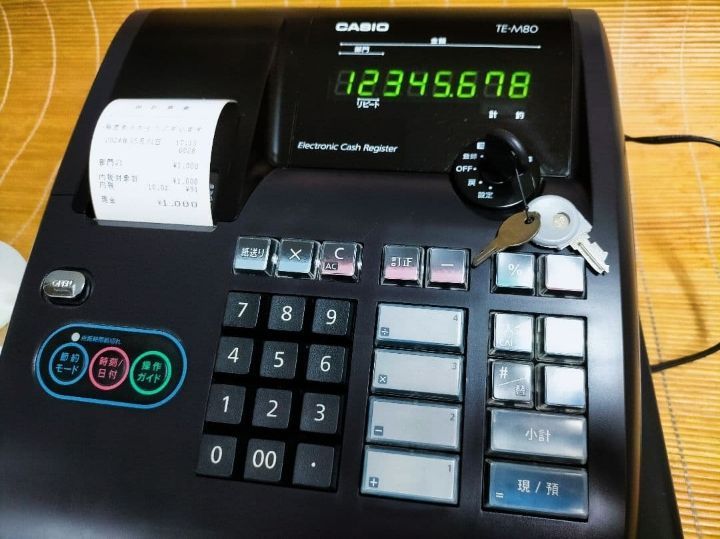 カシオレジスター TE-M80 中古品 人気機種感熱紙 送料無料 056001
