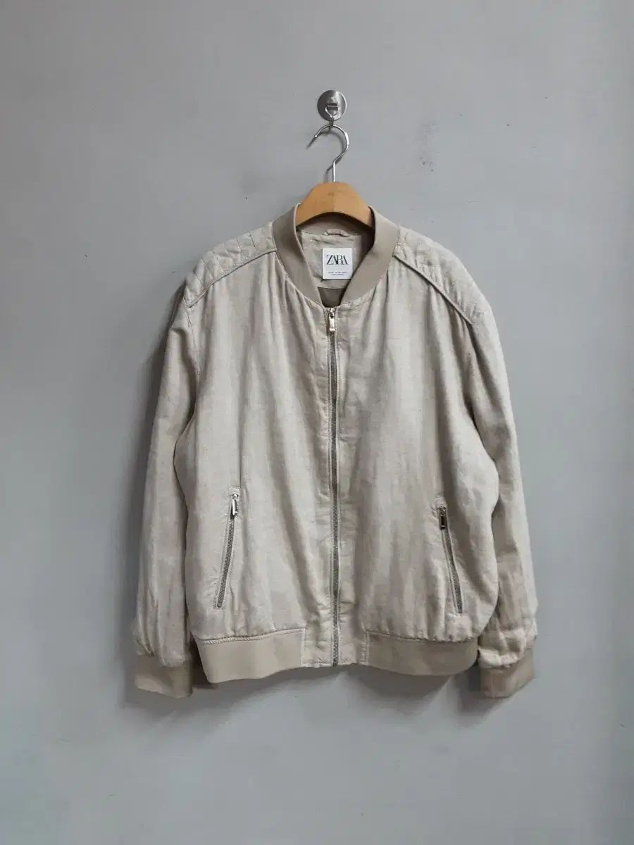 ザラ リネン ブレンド ブルゾン ジャケット ベージュ XXL