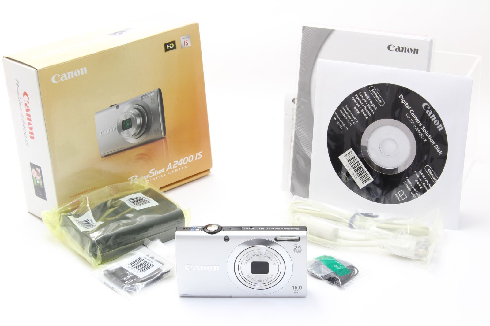 未使用 Canon キヤノン PowerShot A2400 IS シルバー 初期不良返品無料 5-35