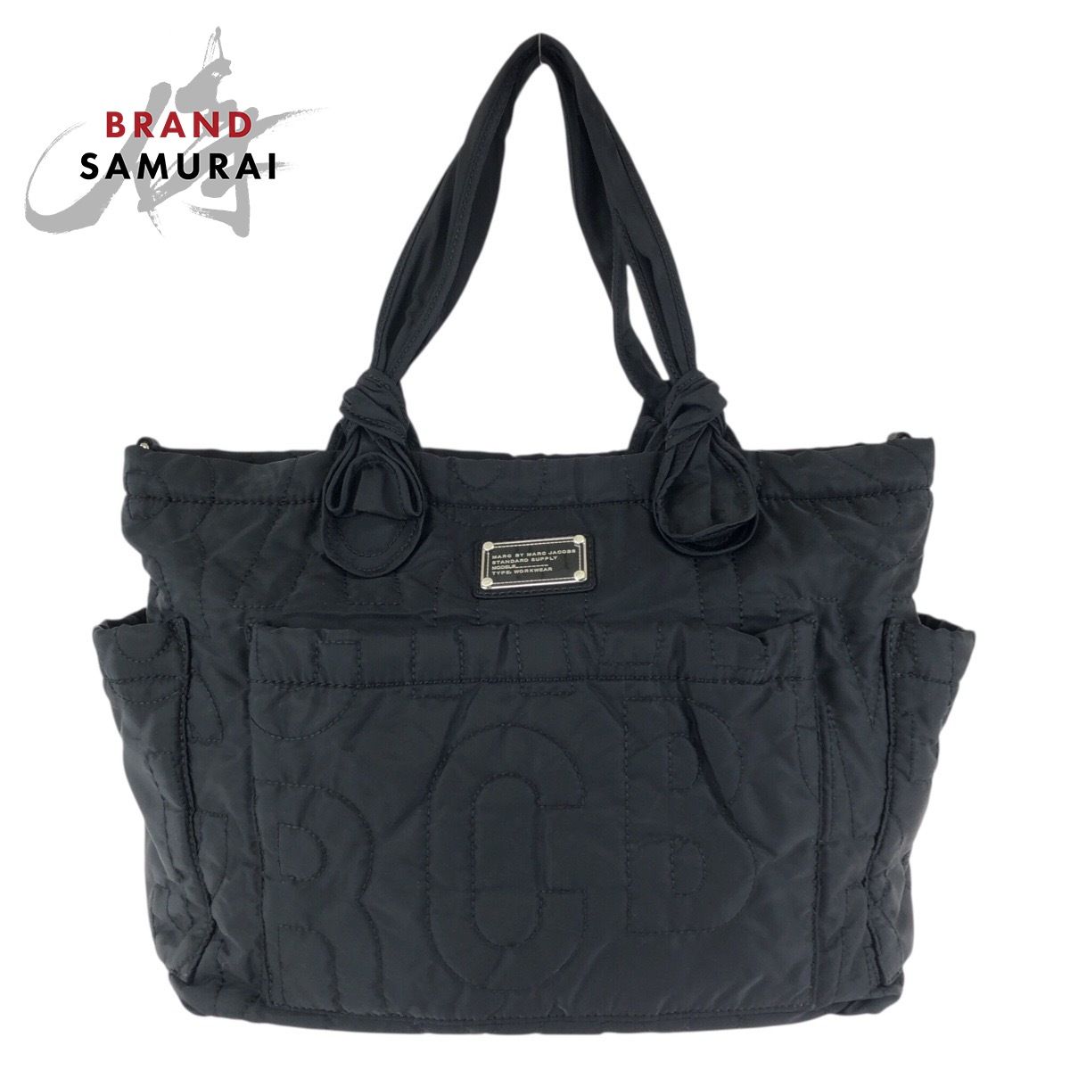 美品 MARC JACOBS マークジェイコブス ブラック 黒 シルバー金具 ナイロン M3PE045 トートバッグ ショルダーバッグ レディース 602224【中古】