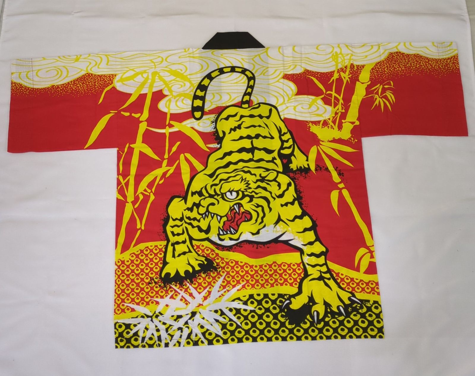 【D38108】お祭り用はんてん 法被 祭り半纏 日本製 シルクプリント袢天 天竺 よさこい 顔料染｜どてら・半纏・ちゃんちゃんこ