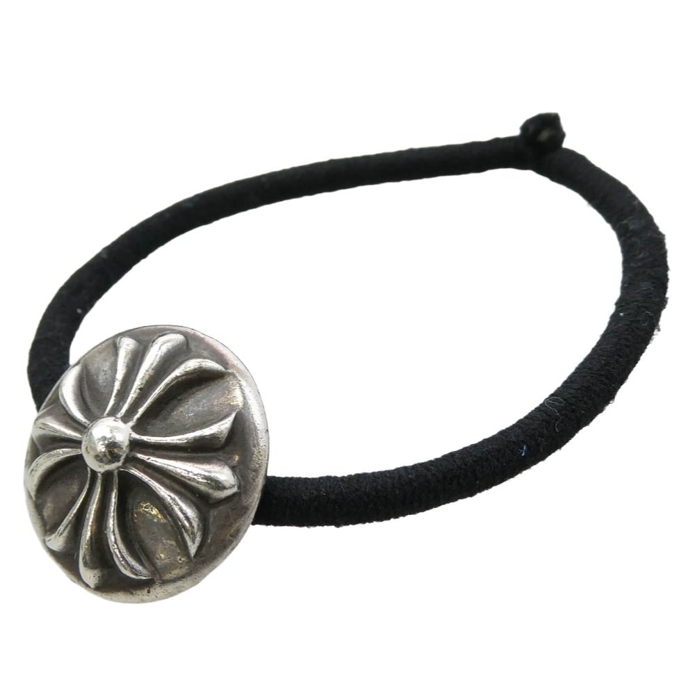 CHROME HEARTS クロムハーツ（原本無） HAIRBAND クロスボール ボタン ヘアゴム コンチョ シルバー系【中古】
