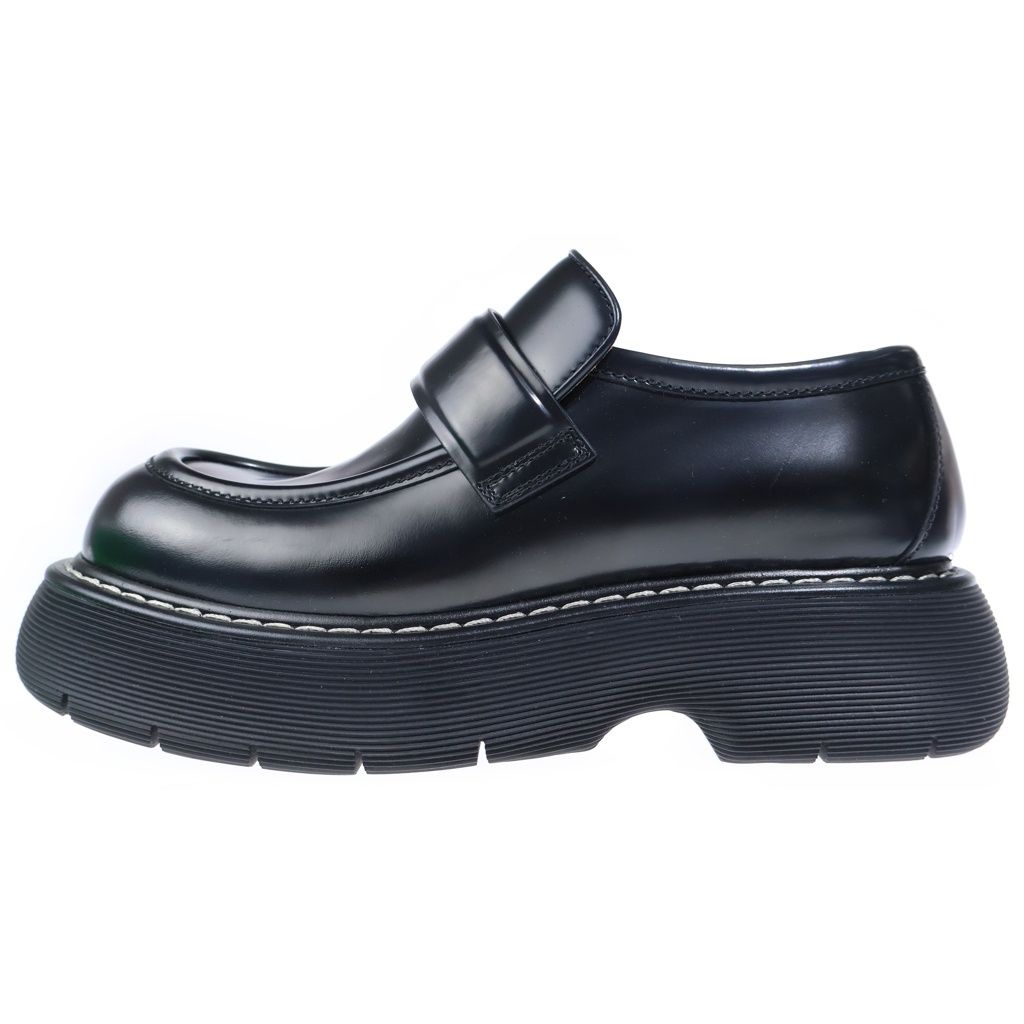 BOTTEGA VENETA (ボッテガヴェネタ) SWELL LOAFER ラバーティン スウェル ボールド レザーローファー ブラック 679497 V10T0