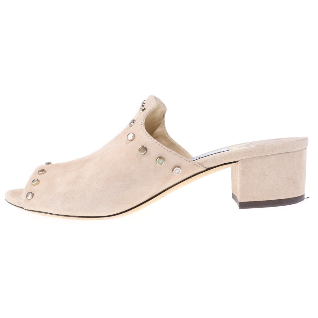 JIMMY CHOO ミュール 37 ベージュ JIMMY CHOO (ジミーチュウ) スタッズ ミュール サンダル ベージュ 37