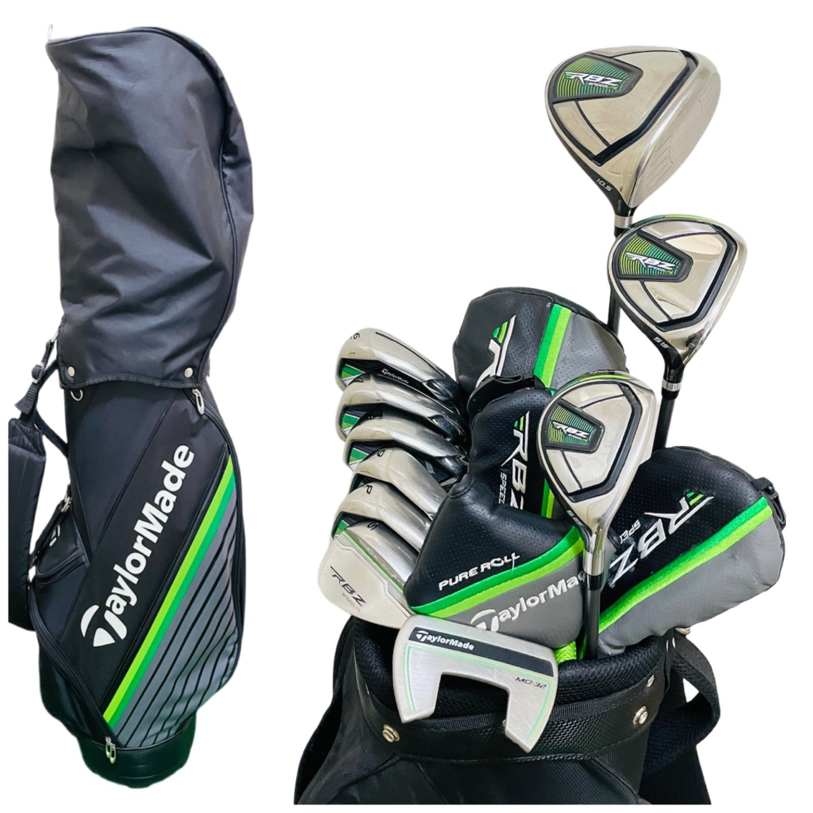 5 TaylorMade RBZ SPEEDLITE テーラーメイド メンズ 右利き ゴルフクラブ10本セット キャディバッグ フレックスS 送料無料 匿名配送