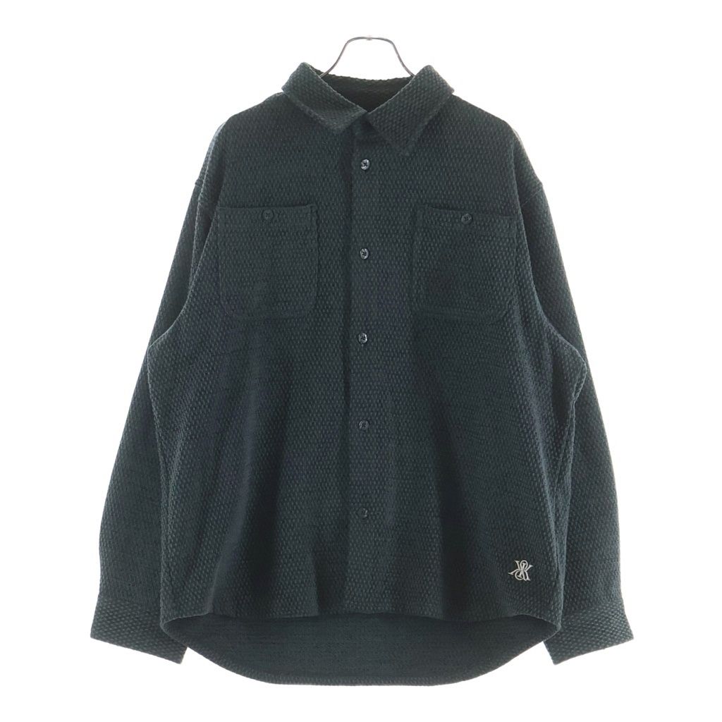 KITH (キス) Mixed Weave Apollo Shirt ロゴ刺? テクスチャードウィーブシャツ グレー 25‐050‐060‐0008‐3‐0