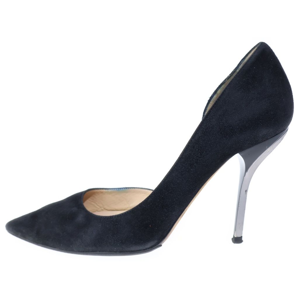 JIMMY CHOO (ジミーチュウ) スエードレザー ヒール ポインテッドトゥ パンプス シューズ ブラック レディース