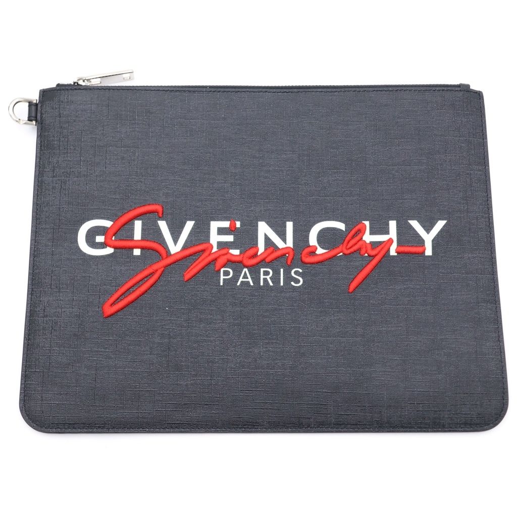 GIVENCHY (ジバンシィ) ロゴ クラッチバッグ ブラック レザー