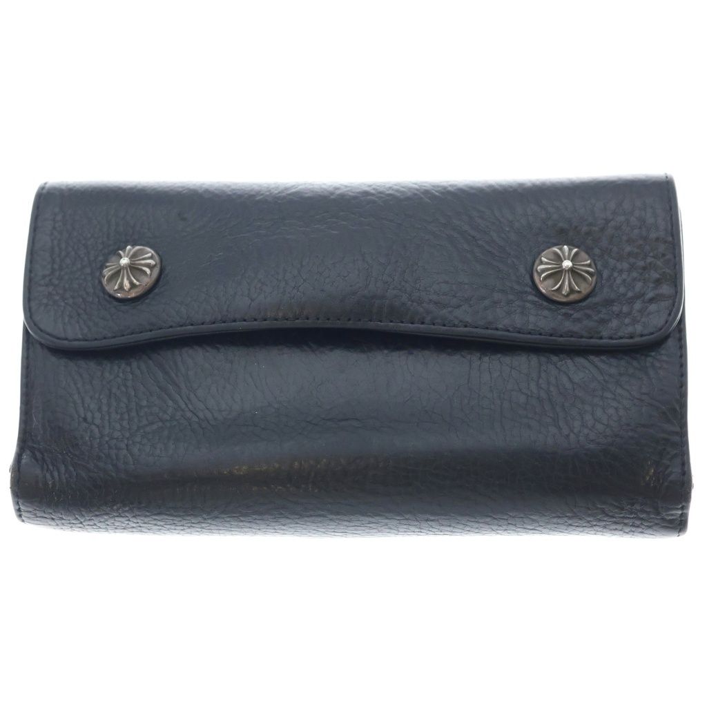 CHROME HEARTS (クロムハーツ) WAVE ウェーブ レザーウォレット 財布 ブラック BCA374