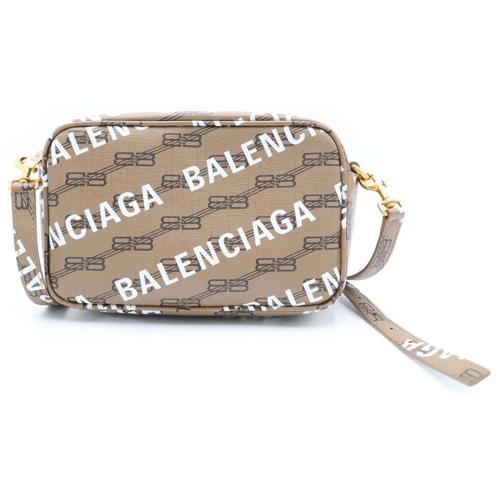 BALENCIAGA (バレンシアガ) Signature Camera Bag BB Monogram シグネチャー BBモノグラム総柄 レザー ショルダーカメラバッグ ブラウン 702701 2769