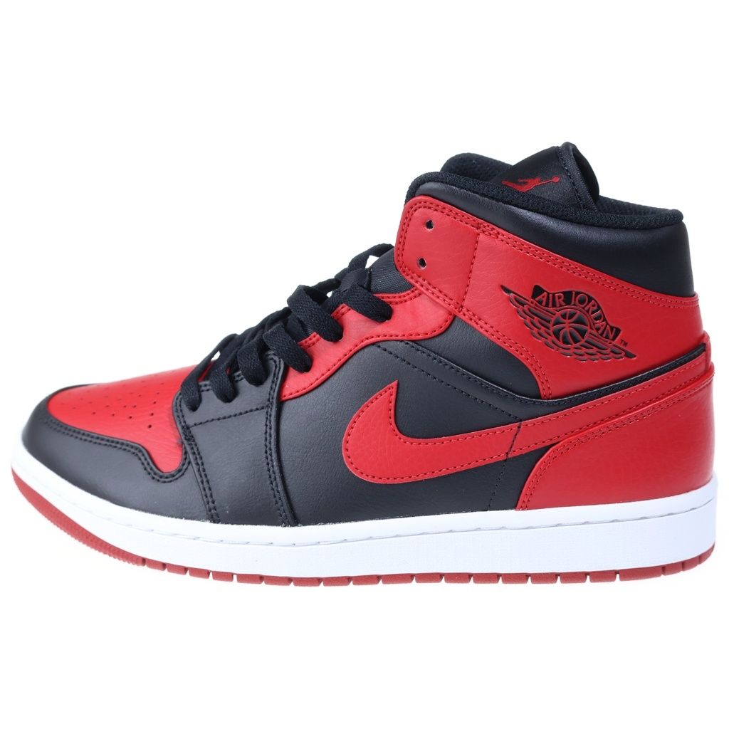 NIKE (ナイキ) AIR JORDAN 1 MID BRED 554724-074 エアージョーダン1 ブレッド ミッドスニーカー シューズ ブラック/レッド US10/28cm