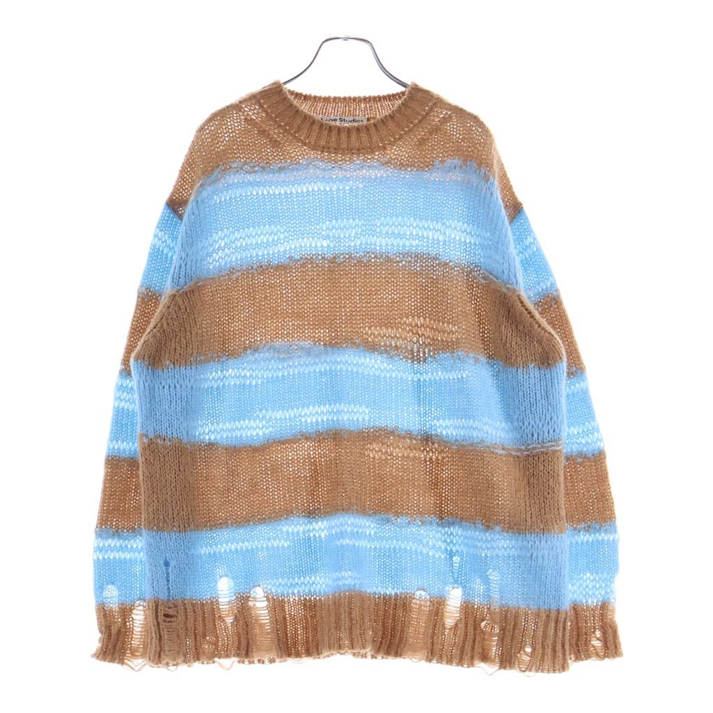 Acne Studios (アクネ ストゥディオズ) 21AW DAMAGE BORDER CREWNECK NECK FN-WN-KNIT000347 ダメージ加工ボーダークルーネックニット セーター