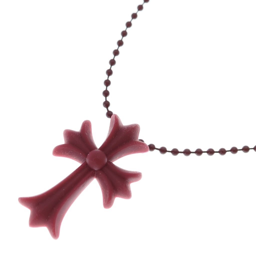 CHROME HEARTS (クロムハーツ) RUBBER CH CRS SML スモールCHクロス ラバーネックレス シリコン ボルドー BCA306