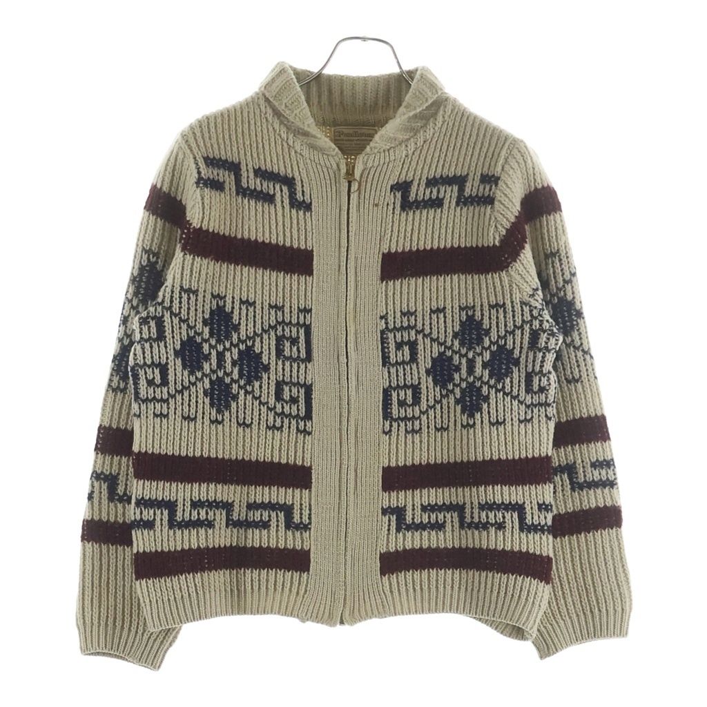 PENDLETON (ペンドルトン) 70-80S COWICHAN KNIT SWEATER カウチンニット ベージュ/レッド/ブルー