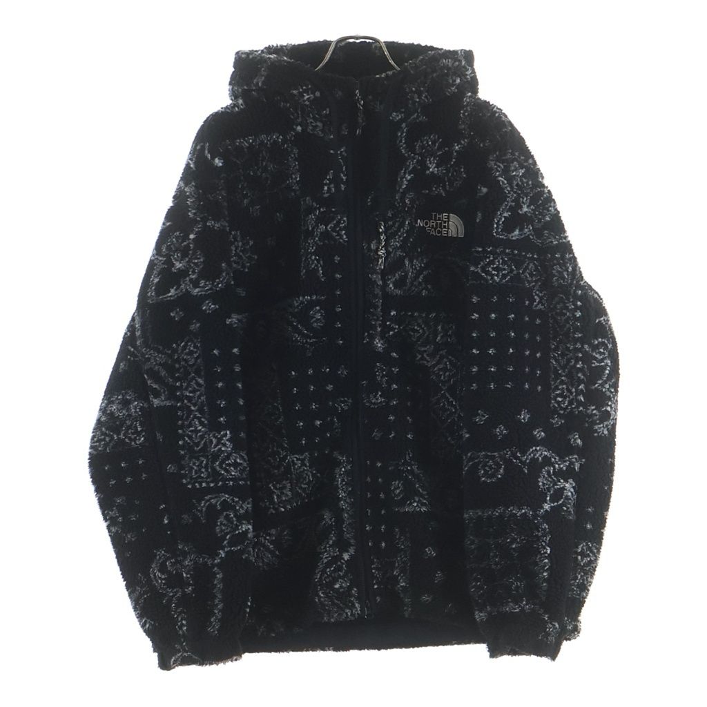 THE NORTH FACE (ザノースフェイス) NOVELTY PLAY GREEN FLEECE HOODIE ペイズリー柄 フーデッド ジップアップ ボアジャケット ブラック NJ4FN67A