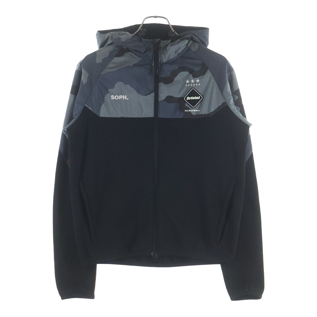 F.C.R.B. (エフシーアールビー) 16AW VENTILATION HOODY ベンチレーション カモフラ切り替え ジップアップスウェットパーカー フーディー ブラック/グレー FCRB-167017