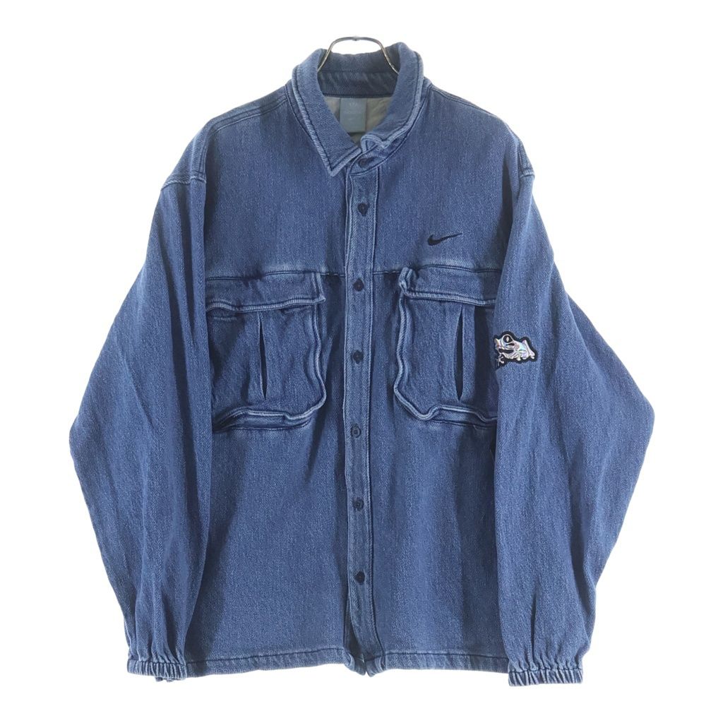 NIKE (ナイキ) ×NOCTA OPALBUTNDWN DNM FRENCH ノクタ オパール ボタンダウン フレンチ 長袖デニムシャツ インディゴ FZ3260-486