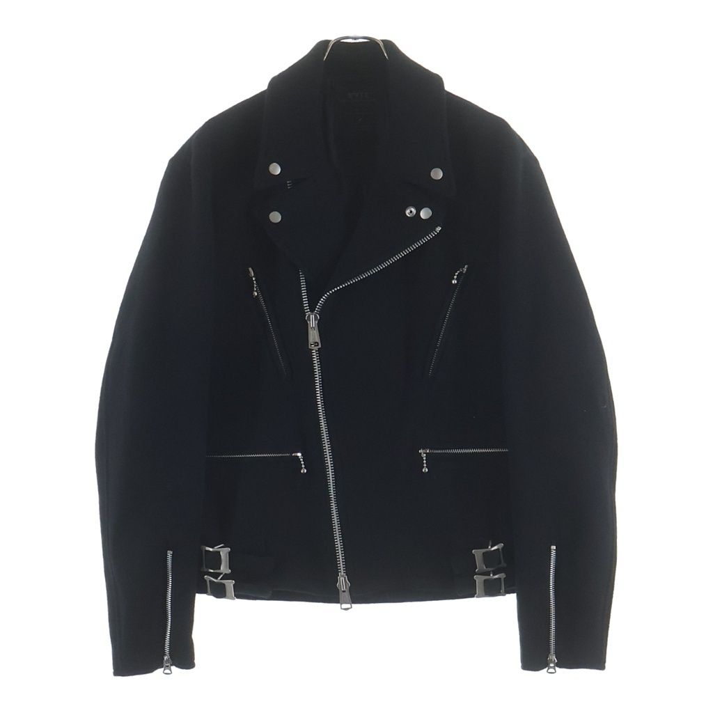 s'yte (サイト) DOUBLE WEAVE MELTON OVERSIZED MOTORCYCLE JACKET ブルゾン ブラック UB-Y12-104