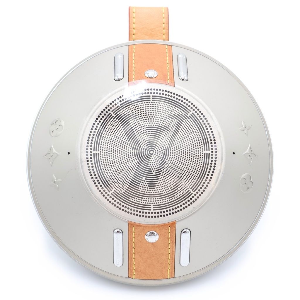LOUIS VUITTON (ルイヴィトン) ナノグラム スピーカー コッパー シルバー SV レザー QAE020
