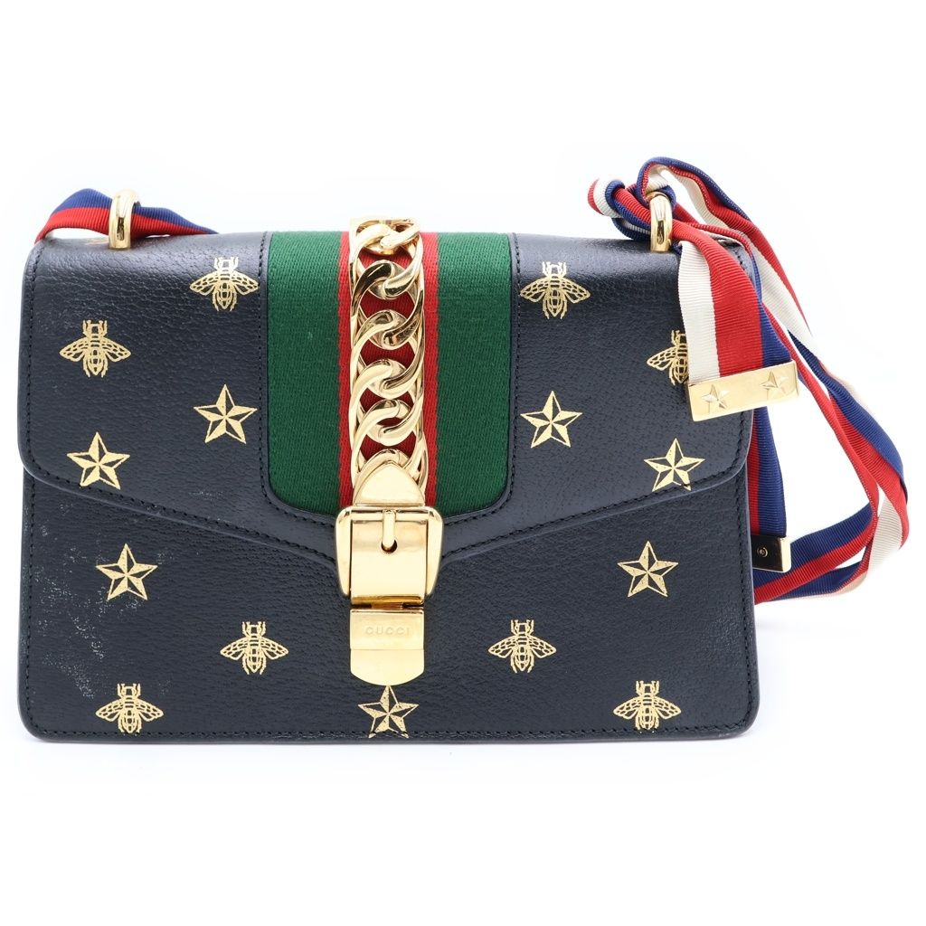 GUCCI (グッチ) シェリーライン シルヴィ ショルダーバッグ ブラック 524405