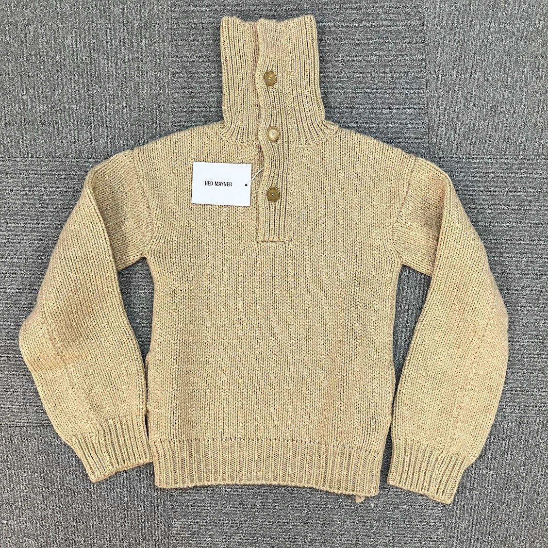 ヘドメイナー HED MAYNER 23AW タートルネック ハイネック ニット セーター L ベージュ 新品 イタリア製