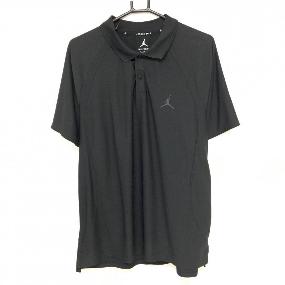 超美品】ジョーダンゴルフ 半袖ポロシャツ 黒 メッシュ調 DRI-FIT